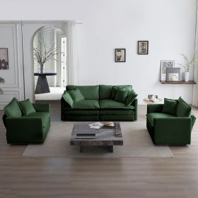 3 Piece Sofa Set with Arm Pillows and Toss Pillows , Sofa Set Include 2- Piece of Arm Chair and One 2-seat Sofa