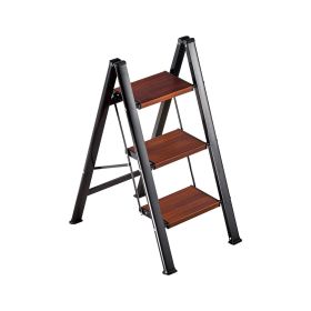 3 Step Ladder, Folding Step Stool with Wide Anti-Slip Pedal and Comfort Handgrip, Lightweight 330 lbs Capacity Portable Aluminum Plant Support