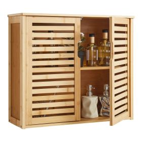 Bathroom Wall Cabinet, 2 Doors and Adjustable Shelf with 3 Height Levels, Over the Toilet Storage Medicine Cabinet Wall Mounted