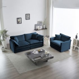 2 Seater Loveseat and Chair Set, 2 Piece Sofa & Chair Set, Loveseat and Accent Chair (Color: as Pic)